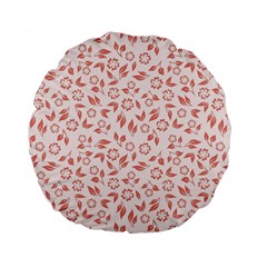 Red Seamless Floral Pattern Standard 15  Premium Flano Round Cushions by TastefulDesigns