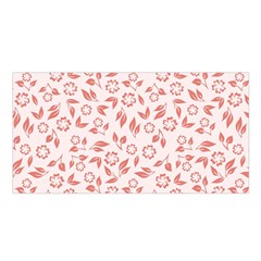 Red Seamless Floral Pattern Satin Shawl