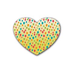 Colorful Balloons Backlground Heart Coaster (4 Pack)  by TastefulDesigns