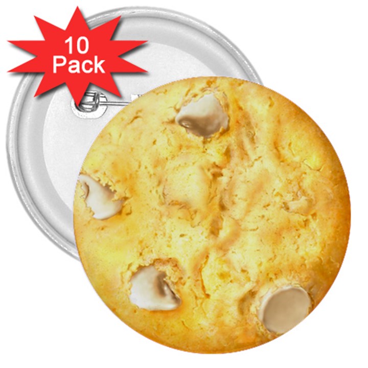 White Chocolate Chip Lemon Cookie Novelty 3  Buttons (10 pack) 