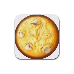 White Chocolate Chip Lemon Cookie Novelty Rubber Coaster (square)  by WaltCurleeArt