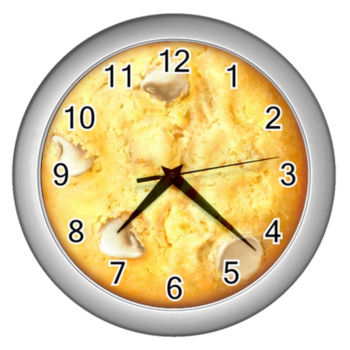 White Chocolate Chip Lemon Cookie Novelty Wall Clocks (Silver) 