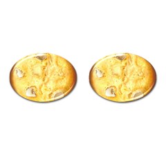 White Chocolate Chip Lemon Cookie Novelty Cufflinks (oval) by WaltCurleeArt