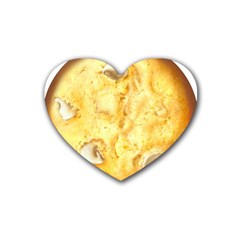 White Chocolate Chip Lemon Cookie Novelty Rubber Coaster (heart) 