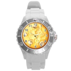 White Chocolate Chip Lemon Cookie Novelty Round Plastic Sport Watch (l) by WaltCurleeArt