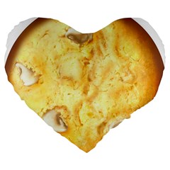 White Chocolate Chip Lemon Cookie Novelty Large 19  Premium Flano Heart Shape Cushions by WaltCurleeArt