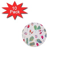 Hand Drawn Flowers Background 1  Mini Buttons (10 Pack)  by TastefulDesigns