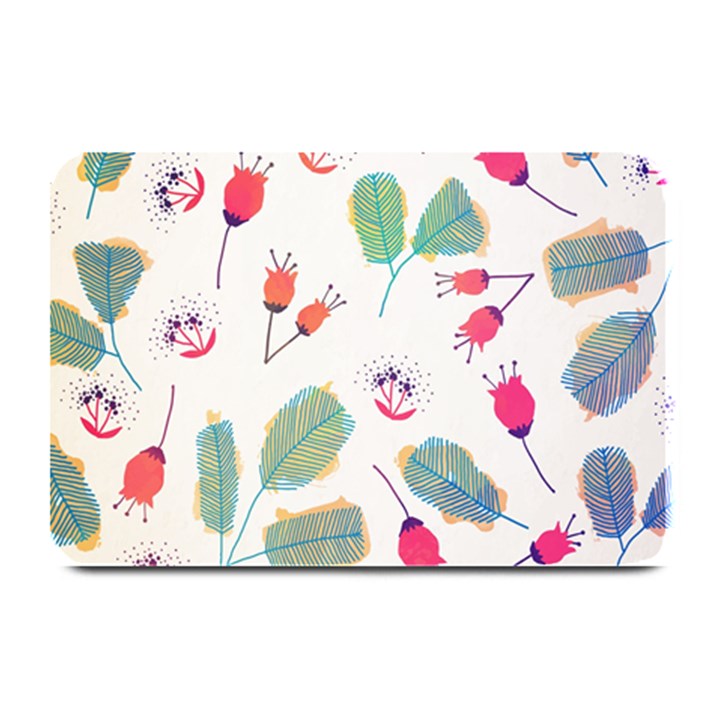 Hand Drawn Flowers Background Plate Mats