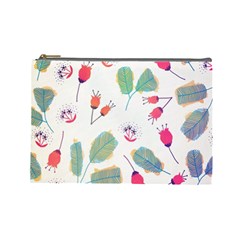 Hand Drawn Flowers Background Cosmetic Bag (large)  by TastefulDesigns