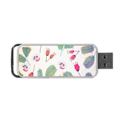 Hand Drawn Flowers Background Portable Usb Flash (two Sides) by TastefulDesigns