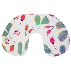 Hand Drawn Flowers Background Travel Neck Pillows