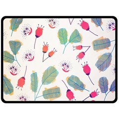 Hand Drawn Flowers Background Double Sided Fleece Blanket (large) 