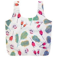 Hand Drawn Flowers Background Full Print Recycle Bags (l) 