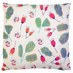 Hand Drawn Flowers Background Standard Flano Cushion Case (two Sides)