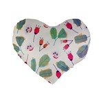 Hand Drawn Flowers Background Standard 16  Premium Flano Heart Shape Cushions Front