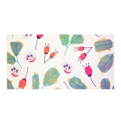 Hand Drawn Flowers Background Satin Wrap