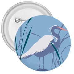 Egret 3  Buttons by WaltCurleeArt