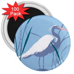 Egret 3  Magnets (100 Pack) by WaltCurleeArt