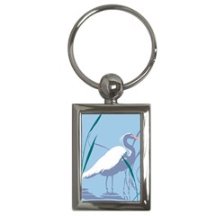 Egret Key Chains (rectangle)  by WaltCurleeArt