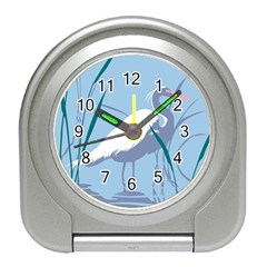 Egret Travel Alarm Clocks by WaltCurleeArt