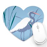 Egret Heart Mousepads Front