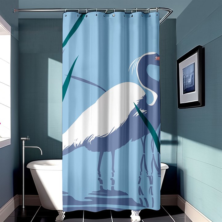 Egret Shower Curtain 36  x 72  (Stall) 