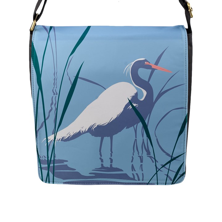 Egret Flap Messenger Bag (L) 