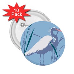 Egret 2 25  Buttons (10 Pack) 