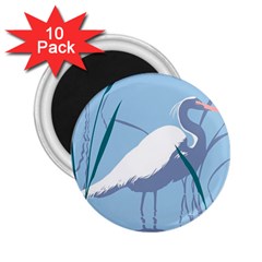 Egret 2 25  Magnets (10 Pack)  by WaltCurleeArt