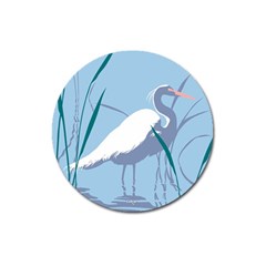 Egret Magnet 3  (round) by WaltCurleeArt