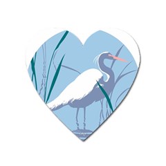 Egret Heart Magnet by WaltCurleeArt