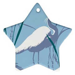 Egret Star Ornament (two Sides)  by WaltCurleeArt