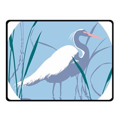 Egret Double Sided Fleece Blanket (small)  by WaltCurleeArt