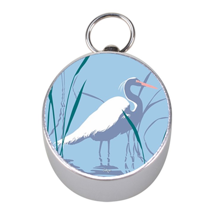 egret Mini Silver Compasses