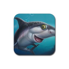 Sharky Rubber Coaster (square)  by WaltCurleeArt