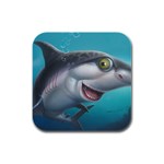 Sharky Rubber Square Coaster (4 pack)  Front