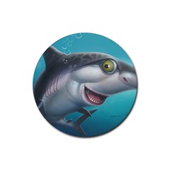 Sharky Rubber Coaster (round)  by WaltCurleeArt