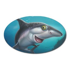 Sharky Oval Magnet by WaltCurleeArt