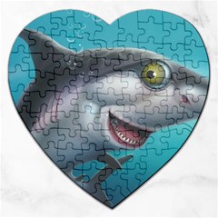 Sharky Jigsaw Puzzle (heart) by WaltCurleeArt