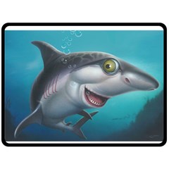 Sharky Fleece Blanket (large)  by WaltCurleeArt