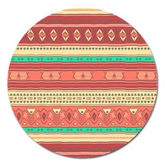 Hand Drawn Ethnic Shapes Pattern Magnet 5  (round) by TastefulDesigns