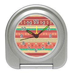 Hand Drawn Ethnic Shapes Pattern Travel Alarm Clocks by TastefulDesigns