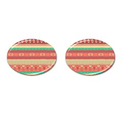 Hand Drawn Ethnic Shapes Pattern Cufflinks (oval) by TastefulDesigns