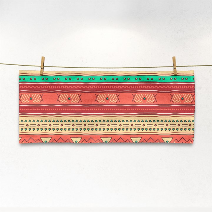 Hand Drawn Ethnic Shapes Pattern Hand Towel