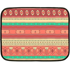 Hand Drawn Ethnic Shapes Pattern Fleece Blanket (mini)