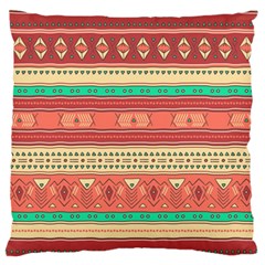 Hand Drawn Ethnic Shapes Pattern Large Cushion Case (two Sides)