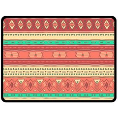 Hand Drawn Ethnic Shapes Pattern Double Sided Fleece Blanket (large) 