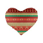 Hand Drawn Ethnic Shapes Pattern Standard 16  Premium Flano Heart Shape Cushions Back