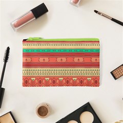 Hand Drawn Ethnic Shapes Pattern Cosmetic Bag (xs)