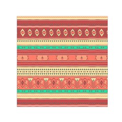 Hand Drawn Ethnic Shapes Pattern Small Satin Scarf (square)